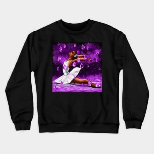 African American ballerina in the rain 2022, mermaid among raindrops falling into Water. The best Gifts for black women 2022 Crewneck Sweatshirt